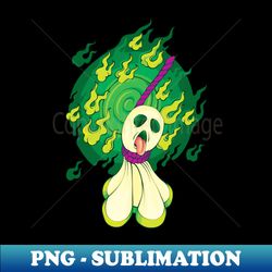 Green Flame Teru Teru Bzu - Decorative Sublimation PNG File - Enhance Your Apparel with Stunning Detail