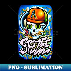 steezee skull head art design airbrush - signature sublimation png file - perfect for sublimation art