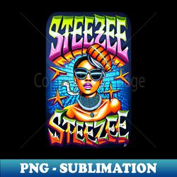 steezee star girl art design airbrush - vintage sublimation png download - perfect for sublimation art