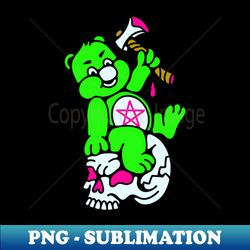skull and care bears - png sublimation digital download - unleash your creativity