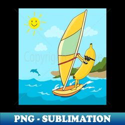 Andy Banana Windsurfing Summer Beach Waves - Creative Sublimation PNG Download - Unleash Your Inner Rebellion