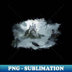 Dark Gloomy Castle With Evil Raven - Vintage Sublimation PNG Download - Unlock Vibrant Sublimation Designs