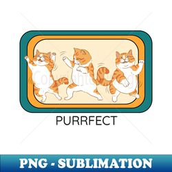 Orange Cat Dancing Purrfectly - PNG Sublimation Digital Download - Perfect for Sublimation Mastery