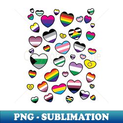 Pride HeartsLGBTQIA - Vintage Sublimation PNG Download - Vibrant and Eye-Catching Typography