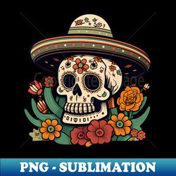 cinco de mayo shirt  mexican flowers skull - signature sublimation png file - bold & eye-catching