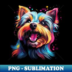 Yorkshire Dog Line Art 2 - Retro PNG Sublimation Digital Download - Transform Your Sublimation Creations