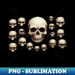 Pixel skulls - Signature Sublimation PNG File - Enhance Your Apparel with Stunning Detail