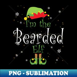 im the bearded elf matching family group christmas party pajama - decorative sublimation png file - bold & eye-catching