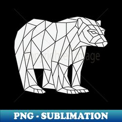 low poly bear outline on white - png transparent sublimation file - perfect for personalization