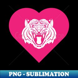 Tiger Mascot Cares Pink - Signature Sublimation PNG File - Revolutionize Your Designs