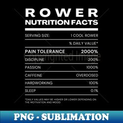 Rower nutritional facts - Stylish Sublimation Digital Download - Boost Your Success with this Inspirational PNG Download
