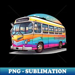 professional photography detailed flat design of realistic bus in sunrise backdrop 519 - signature sublimation png file - defying the norms