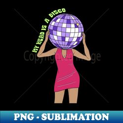 MIRROR BALL WOMAN - PNG Transparent Sublimation File - Stunning Sublimation Graphics