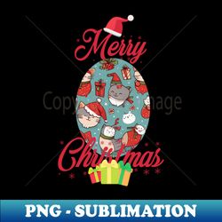 cat Christmas - High-Resolution PNG Sublimation File - Unlock Vibrant Sublimation Designs