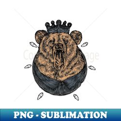 King Bear Stencil Art - PNG Transparent Sublimation Design - Instantly Transform Your Sublimation Projects