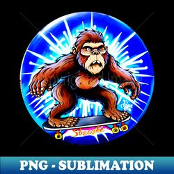 bigfoot sasquatch skateboard skater airbrush art design 2024 - exclusive png sublimation download - bring your designs to life