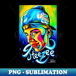 steezee face airbrush art design 2024 - retro png sublimation digital download - perfect for personalization