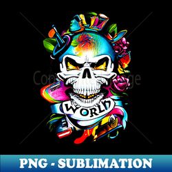 sugar skull airbrush  art design by steezee world - png transparent digital download file for sublimation - defying the norms