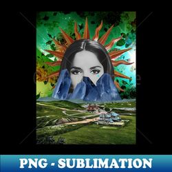 Braid Hills - SurrealCollage Art - Stylish Sublimation Digital Download - Transform Your Sublimation Creations
