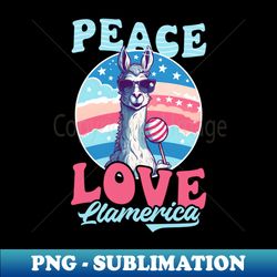 America Lover Shirt  Peace Love Llamerica - PNG Transparent Digital Download File for Sublimation - Fashionable and Fearless