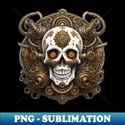 Steam Punk Skull Mechanical Emblem - Premium Sublimation Digital Download - Add a Festive Touch to Every Day
