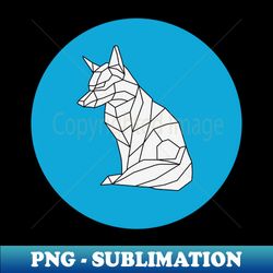 Origami Geometric Fox on Blue - Instant Sublimation Digital Download - Stunning Sublimation Graphics