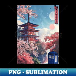 Tardis in Japan - Sublimation-Ready PNG File - Fashionable and Fearless