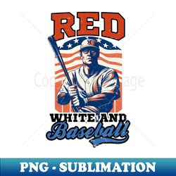 4th Of July Baseball Shirt  Red White Baseball - PNG Transparent Digital Download File for Sublimation - Capture Imagination with Every Detail