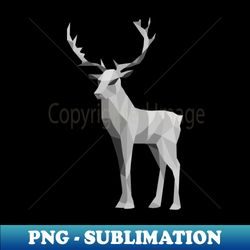 Grey Geometric Deer - Unique Sublimation PNG Download - Capture Imagination with Every Detail