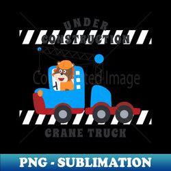 Vector illustration of contruction vehicle with cute litle animal driver - High-Quality PNG Sublimation Download - Perfect for Creative Projects