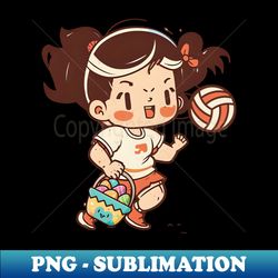 volleyball easter shirt  girl playing volleyball basket - special edition sublimation png file - unleash your creativity