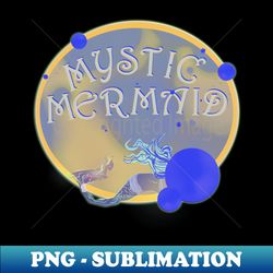 Mystic Mermaid - Yellow - PNG Transparent Sublimation Design - Unleash Your Creativity