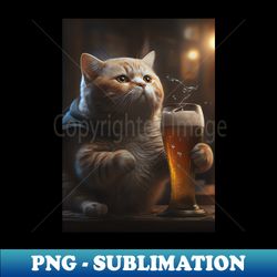 Funny Fat Cat Beer - Stylish Sublimation Digital Download - Enhance Your Apparel with Stunning Detail