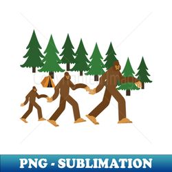 Bigfoot Camping design - Retro PNG Sublimation Digital Download - Perfect for Sublimation Mastery