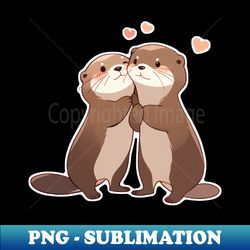 Otterly in Love - PNG Transparent Sublimation Design - Enhance Your Apparel with Stunning Detail