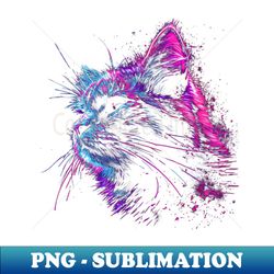 Purple Cat Profile - Premium Sublimation Digital Download - Unlock Vibrant Sublimation Designs