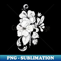 Cool floral ink tattoo art - Elegant Sublimation PNG Download - Bring Your Designs to Life