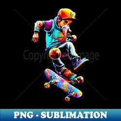 steezee skater kick flip art design airbrush - instant png sublimation download - stunning sublimation graphics