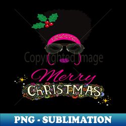 African American Woman Merry Christmas - Unique Sublimation PNG Download - Create with Confidence