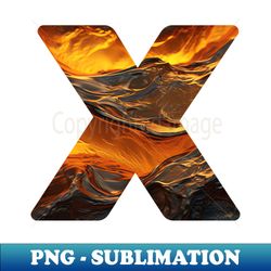 Letter X Uppercase or Capital Design in Fire Element Style - PNG Transparent Sublimation File - Perfect for Sublimation Mastery