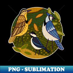 MID-MORNING MODERN BACKYARD Birdies - Instant PNG Sublimation Download - Unlock Vibrant Sublimation Designs