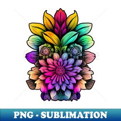 Vibrant floral face design - PNG Sublimation Digital Download - Stunning Sublimation Graphics