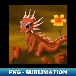 Cute Red Dragon and Flowers - High-Quality PNG Sublimation Download - Instantly Transform Your Sublimation Projects