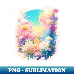 Sunlit Floral Fantasy Photorealistic T-Shirt Design Splendor 106 - Retro PNG Sublimation Digital Download - Create with Confidence