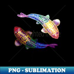 Yin-Yang Rainbow Koi Fish - High-Quality PNG Sublimation Download - Spice Up Your Sublimation Projects