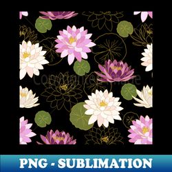 Pink Lotus - Retro PNG Sublimation Digital Download - Enhance Your Apparel with Stunning Detail