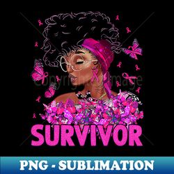 Breast Cancer Survivor Rosie Riveter Pink Awareness - Aesthetic Sublimation Digital File - Spice Up Your Sublimation Projects