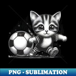Cat Soccer Player - Exclusive PNG Sublimation Download - Stunning Sublimation Graphics