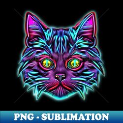Neon Cat - High-Quality PNG Sublimation Download - Vibrant and Eye-Catching Typography