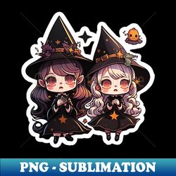 two cute witches halloween hats goth - premium png sublimation file - perfect for sublimation art